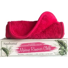 Saahana Tekrar Kullanılabilir Makyaj,Yüz,Cilt ve Maske Temizleyici Havlu/Mikrofiber Temizleme Mendili Fuşya