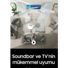 Samsung Beyaz Slim Gövde Bluetooth HDMI Optik 330W 10 Hoparlör Dolby Digital Plus 3.1.2 Ultra Slim Soundbar, Şık Tasarım