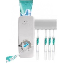 Otomatik Diş Macunu Sıkacağı ve 5\'li Diş Fırçalık Askısı Set