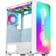 Colorful Beyaz 3 Fanlı 10 Mod Rgb Işıklı Şeffaf Panel Atx Gaming Boş Bilgisayar Kasası