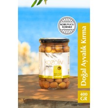 Doğal Ayvalık Çeşidi Kırma Yeşil Zeytin 400 gr Cam Kavanoz