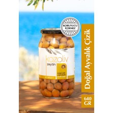 Kozoliv Doğal Ayvalık Çeşidi Çizik Yeşil Zeytin 640 gr Cam Kavanoz