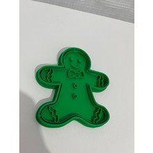 Kstech Kurabiye Adam/ Gingerbread Man Yılbaşı Temalı Kurabiye Kalıbı Damga ve Kesici Seti-9 cm