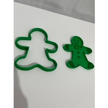 Kstech Kurabiye Adam/ Gingerbread Man Yılbaşı Temalı Kurabiye Kalıbı Damga ve Kesici Seti-9 cm