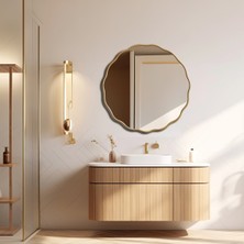 MKS Design Dalgalı Ayna / Yuvarlak Ayna / Dekoratif Ayna / Banyo Aynası