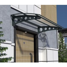 Metal Taşıyıcılı Kapı Üstü Pratik Sundurma Antrasit - Şeffaf Levha 230 x 100 Md1