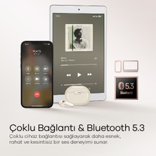 Soundpeats Air4 Pro Bej Aptx Kablosuz Bluetooth 5.3 Hibrit Gürültü Engelleme (ANC) 6 Mikrofonlu Bluetooth Kulaklık (Distribütör Garantili)