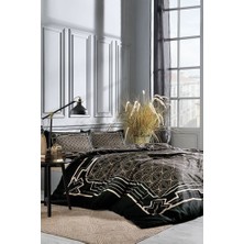 Özdilek Art Deco Çift Kişilik Soft Life Saten Nevresim Takımı-Siyah