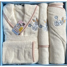 Özdilek Bugs Bunny Lisanslı Nakışlı Bambu Bebek Bornoz Seti