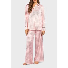 Guess Desenli Streç Comfort Fit Yüksek Bel Bol Paça Pijama Takımı O4BX16WEFC2 Bayan Pijama Takımı O4BX16 Wefc2 P6DQ