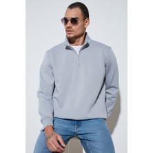 Buratti Pamuklu Regular Fit Yarım Fermuarlı Dik Yaka Sweat Erkek Sweat 59052592