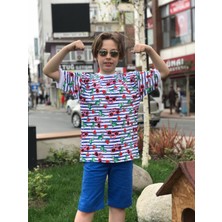Cillop Butik Erkek Çocuk Oversize Karpuz Baskılı Tshirt Kombinli Alt Üst Takım10