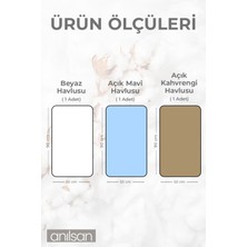 Anılsan 3'lü Süper Soft Bordürlü El Havlusu Seti - 50 x 90  cm , 250 Gr,  Pamuk, Spa ve Otel Havlusu