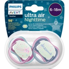 Philips Avent Ultra Air Gece Emziği 6-18 Ay, 2'li Paket, Kız SCF376/14