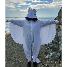 Işığın Öfkesi Ejderha Kostümü Yetişkin | Beyaz Ejderha Pijama Tulum Kostüm