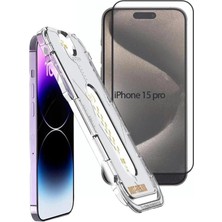 3gen Case Iphone 15 Pro Magıc Otomatik Kolay Hizalama Aparatlı Cam Ekran Koruyucu Poınt Magic