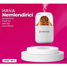 Kensa Hm-3 Volkan Tasarımlı 300 ml Ulrasonik Hava Nemlendirici Buhar Makinesi ve Aroma