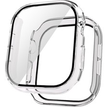 MobaxAksesuar Apple Watch 10/11 Serisi 46mm Electroplatink Çerçeveli Parlak Kenarlı Ekran Koruyuculu Sert Kasa Koruyucu 36