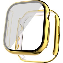 MobaxAksesuar Apple Watch 10/11 Serisi 46mm Electroplatink Çerçeveli Parlak Kenarlı Ekran Koruyuculu Sert Kasa Koruyucu 36