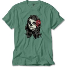 Z zepplin La Calavera Portre Yeşil Tişört