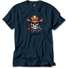 Z zepplin Kovboy Skull Sherif Lacivert Tişört