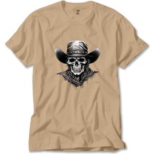 Z zepplin Kovboy Skull Krem Tişört