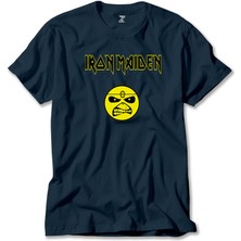 Z zepplin Iron Maiden Face Lacivert Tişört