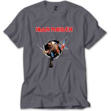 Z zepplin Iron Maiden Trooper Gri Tişört