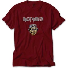 Z zepplin Iron Maiden Zombie Face Kırmızı Tişört