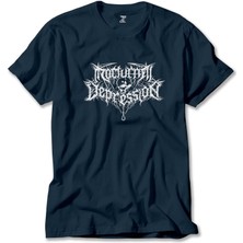 Z zepplin Nocturnal Depression Logo Lacivert Tişört