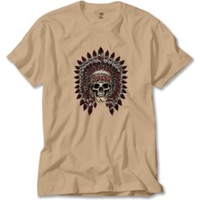 Z zepplin Kızıldereli Skull Apache Krem Tişört