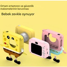 Sevimli Dijital Video Kamera 20MP Karikatür Çocuk Selfie Kamerası Çoklu Filtreler, Oyun, Müzik