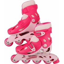 Toyfest Kız Çocuk Pembe Hello Kitty Inline 4 Teker Paten