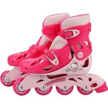 Toyfest Kız Çocuk Pembe Hello Kitty Inline 4 Teker Paten