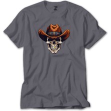 Z zepplin Kovboy Gold Toothed Gri Tişört