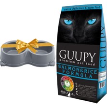 Guupy Kedi Maması Somonlu 15 Kg, Mama Kabı Hediye