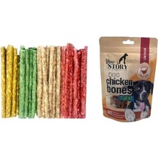 100'LÜ Munchy Ödül Çubuğu+Köpekler Için Tavuklu Atıştırmalık Chicken Bones 80 gr