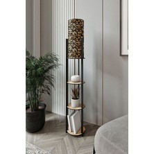 Radıante Yuvarlak Raflı Lambader Safir Meşe