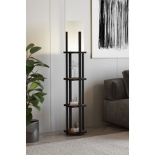 Messer Buye Barok Ceviz Dekoratif Raflı Lambader Ahşap Malzemeden Üretilmiş Modern Tasarım