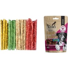 100'LÜ Munchy Ödül Çubuğu+Köpekler Için Kuzulu Atıştırmalık Küpler Lamb Cubes 80 gr
