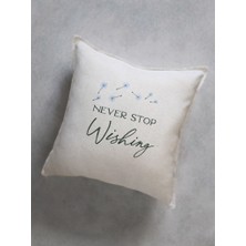 CIGDEMCALISKAN Never Stop Wishing Nakışlı Kırlent Kılıfı