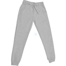 Unisex Çocuk Gri Beli Lastikli Cepli Jogger Eşofman Altı 7-8 Yaş - Gri