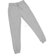 Unisex Çocuk Gri Beli Lastikli Cepli Jogger Eşofman Altı 7-8 Yaş - Gri