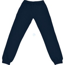 Unisex Çocuk Lacivert Beli Lastikli Cepli Şardonlu Eşofman Altı 15-16 Yaş - Lacivert