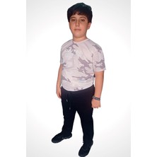 Unisex Çocuk Siyah Beli Lastikli Cepli Şardonlu Eşofman Altı 7-8 Yaş - Siyah