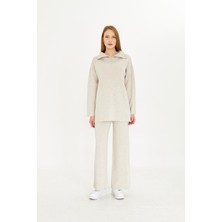 Irmak Kerekli Oversize Fermuarlı Triko Alt Üst Takım 1805
