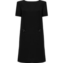 Cep Detaylı Mini Elbise Siyah INTP1102_001