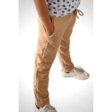 Unisex Çocuk Beli Lastikli Cepli Jogger Eşofman Altı Bej Renk 15-16 Yaş - Bej