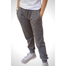 Unisex Çocuk Beli Lastikli Cepli Jogger Eşofman Altı Gri Renk 7-8 Yaş - Gri
