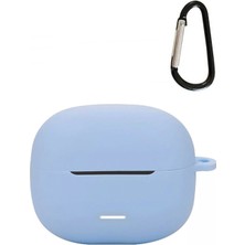 Gpack Xiaomi Redmi Buds 6 Lite Uyumlu Kılıf Mat Kancalı Silikon SF13 Mavi